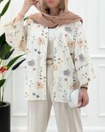 شومیز گلاره زنانه و دخترانه با جنس لینن خنک، مدل یقه مردانه و طراحی کیمونو در ۷ طرح متنوع، مناسب مهمانی و استایل روزمره.