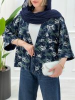 کت کوتاه پنبه ژاکارد زنانه - تصویر 8