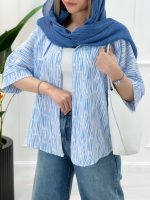 شومیز پاپیونی آستین سه ربع - تصویر 3