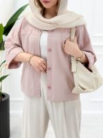 شومیز جیب نما رز - تصویر 9