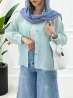 شومیز مانتویی شیشه‌ای - تصویر 5