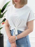 تیشرت کراپ جلو گره - تصویر 5