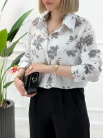 شومیز مانتویی طرح دار حنا - تصویر 7