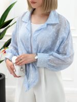 شومیز گره‌ای گل گچی