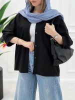 شومیز مانتویی لینن ژاله - تصویر 9