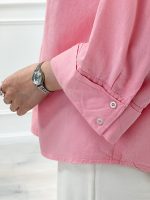 شومیز مانتویی آستین پاکتی - تصویر 3