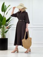 پیراهن سیلک یقه زیپ