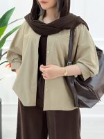 شومیز مانتویی لینن ژاله - تصویر 3