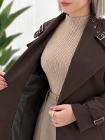 بارانی بلند یقه پرچ - تصویر 2